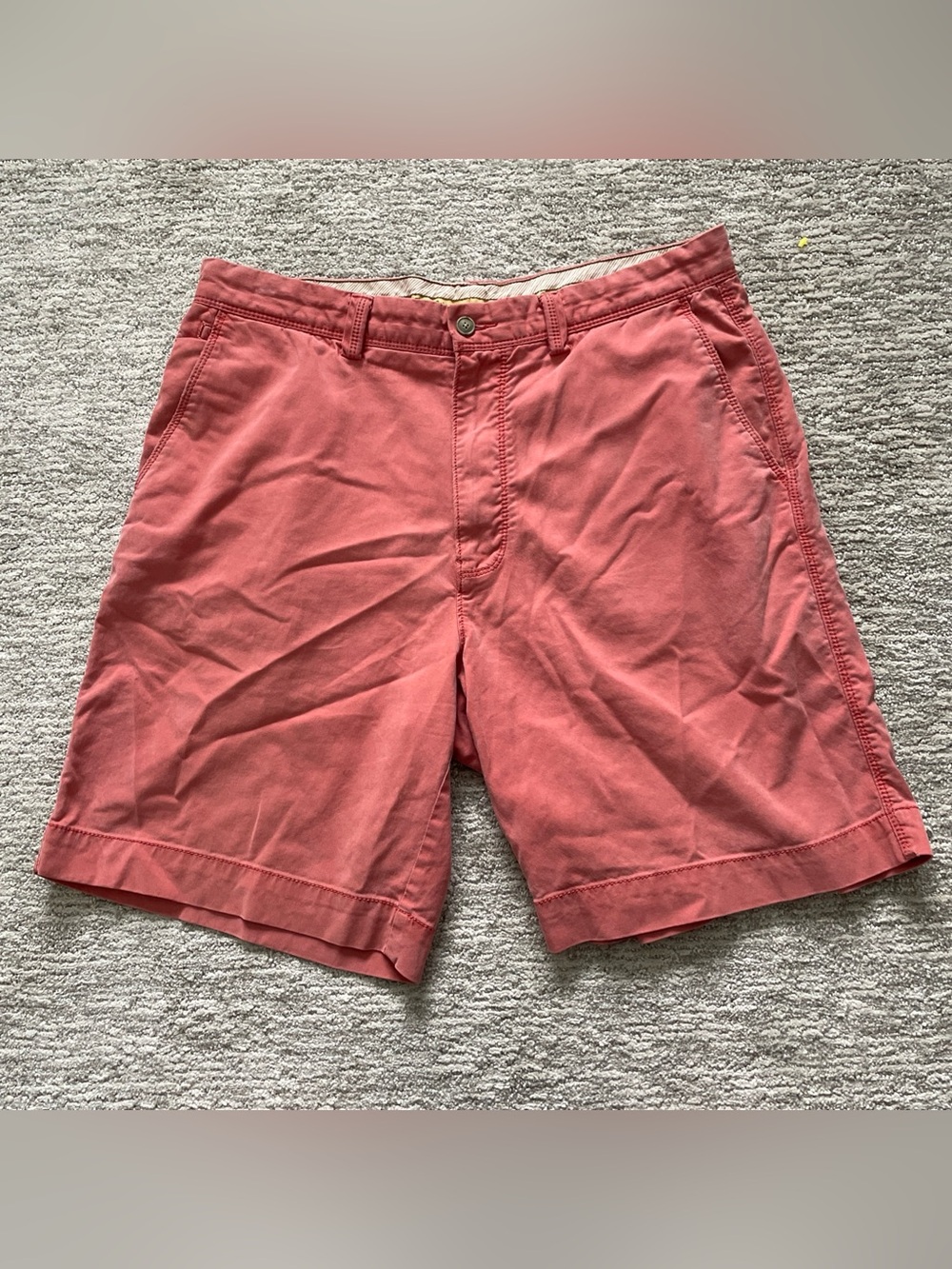 Tommy Bahama Mens Boracay Pink Flat Front Chino Shorts Size 34 Preppy Casual